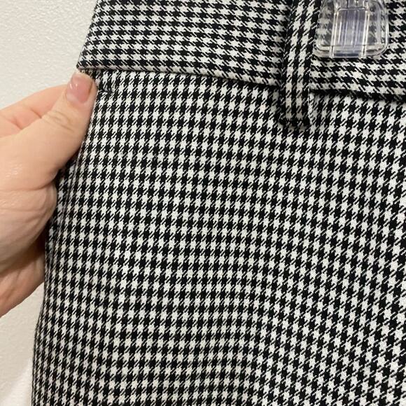 Ann Taylor Devin Gingham Pants Size 8 Black White Stretch Workwear Preppy Chic - Picture 3 of 8